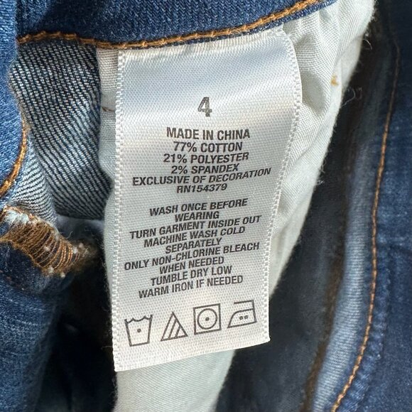 Aeropostale Shorts Womens 4 Medium Wash Destroyed Denim Low-Rise Slim Fit Blue - Picture 9 of 12